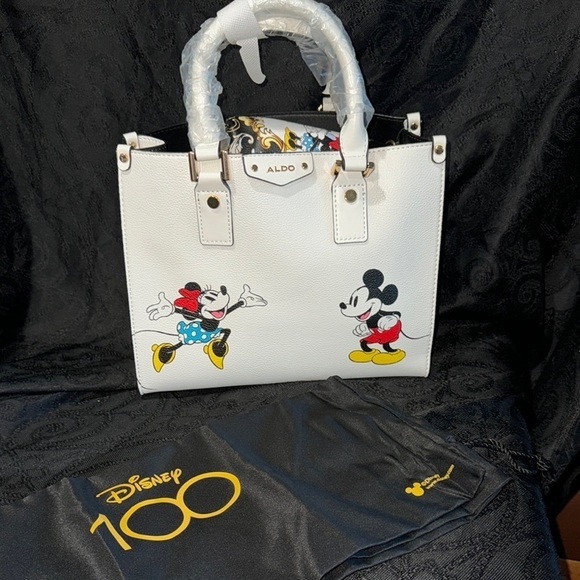 DISNEY X ALDO 100 Mickey & Minnie Handbag and Disney MULTI CHARACTER  Crossbody - Picture 9 of 14